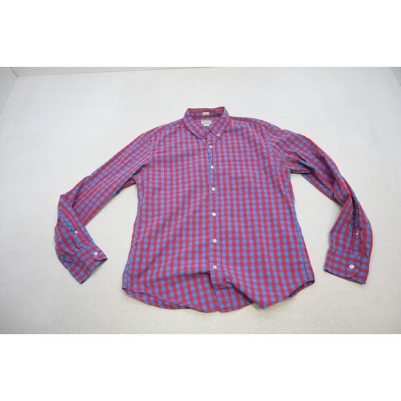 J Crew Slim Fit Casual Button Up Dress Shirt Plaid Long Sleeve Mens Size Large - Picture 5 of 8